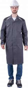 Халат мужской ТУРБО SAFETY, цв.сер/т.сер