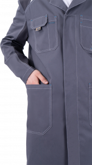 Халат мужской ТУРБО SAFETY, цв.сер/т.сер
