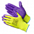 Перчатки нейлоновые Hi-Vis с нитриловым покрытием, цв.ярко зел/фиол